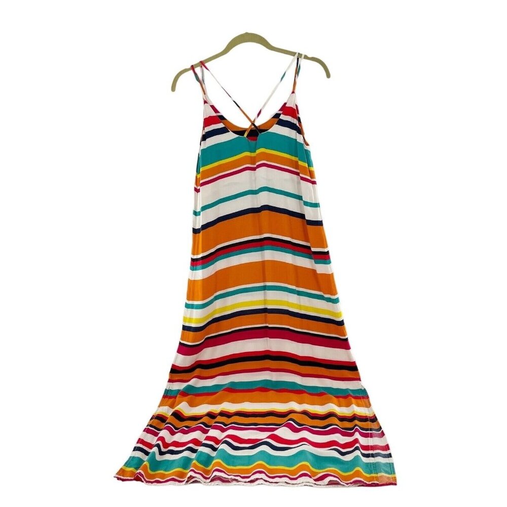 Fleur bleue striped Casual maxi‎ Dress 2 sleeveless beach summer nautical Boho a